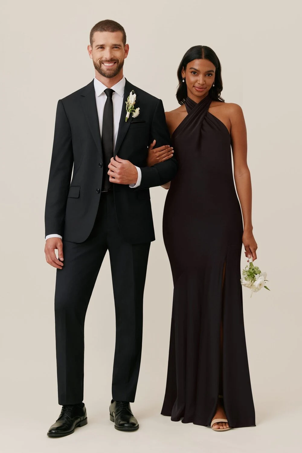 suit to match black dress Black Suit and Black Dress Couple
