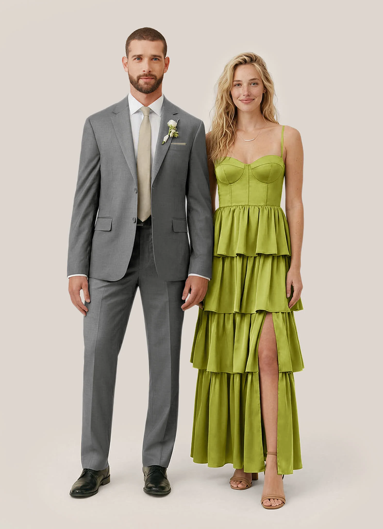 Matcha Lola Matte Satin Dress by Birdy Grey