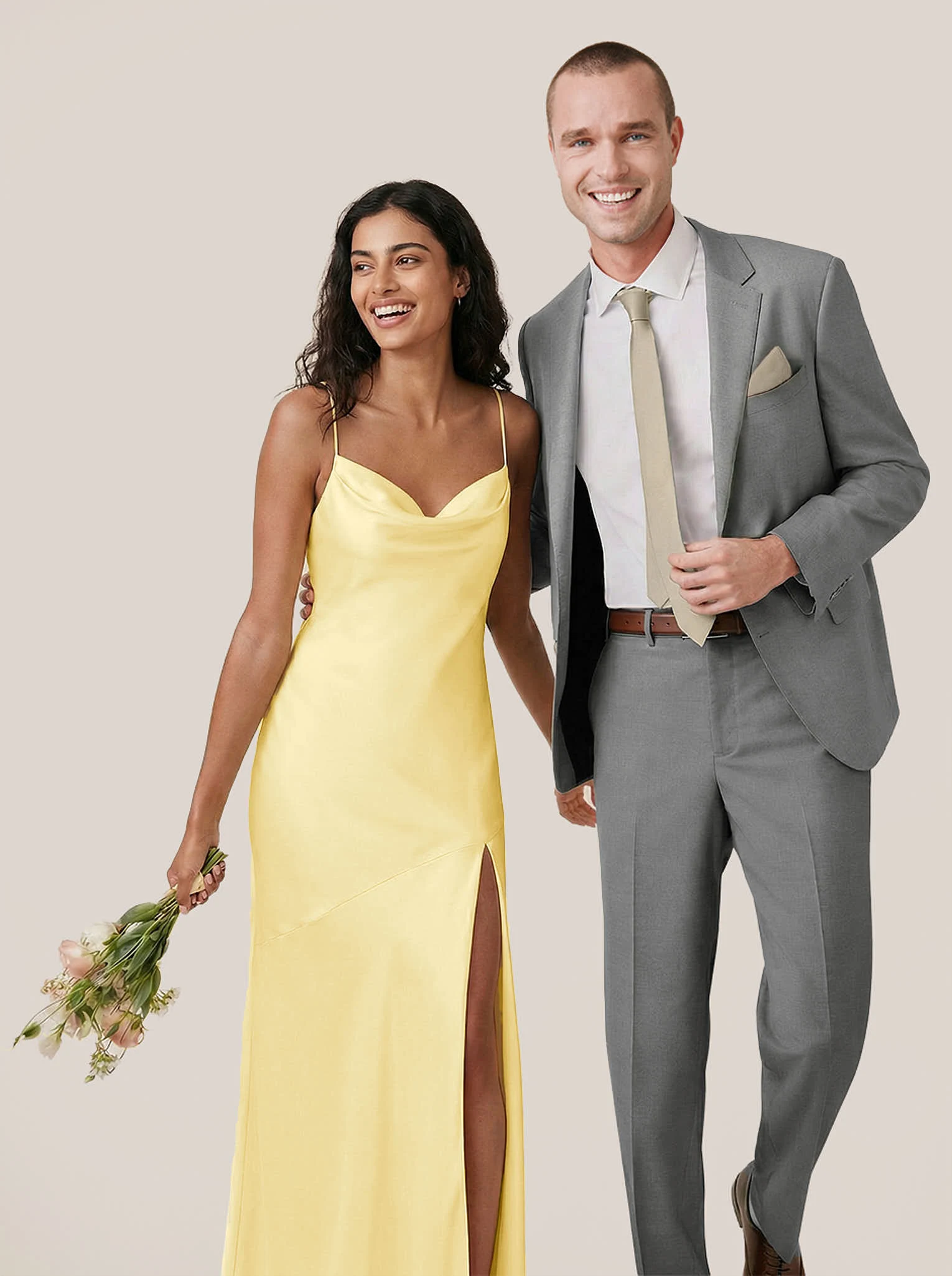 Lemon Sorbet Olivia Matte Satin Dress by Birdy Grey