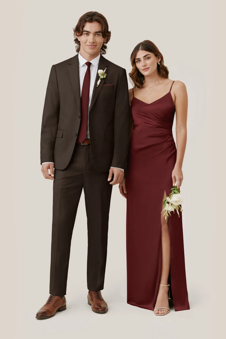 Cabernet Anne Matte Satin Dress by Birdy Grey