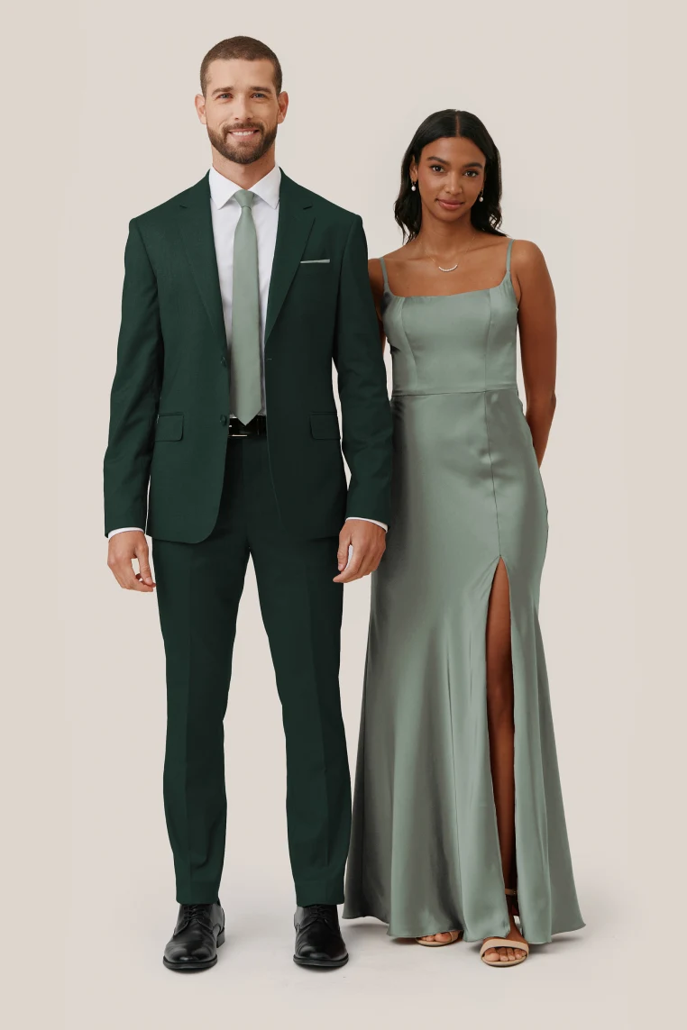 Sea Glass Mai Matte Satin Dress by Birdy Grey