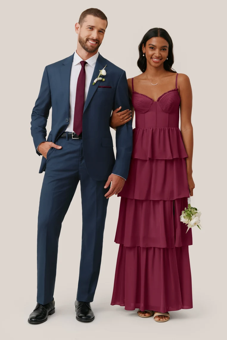 Berry Lola Chiffon Dress by Birdy Grey