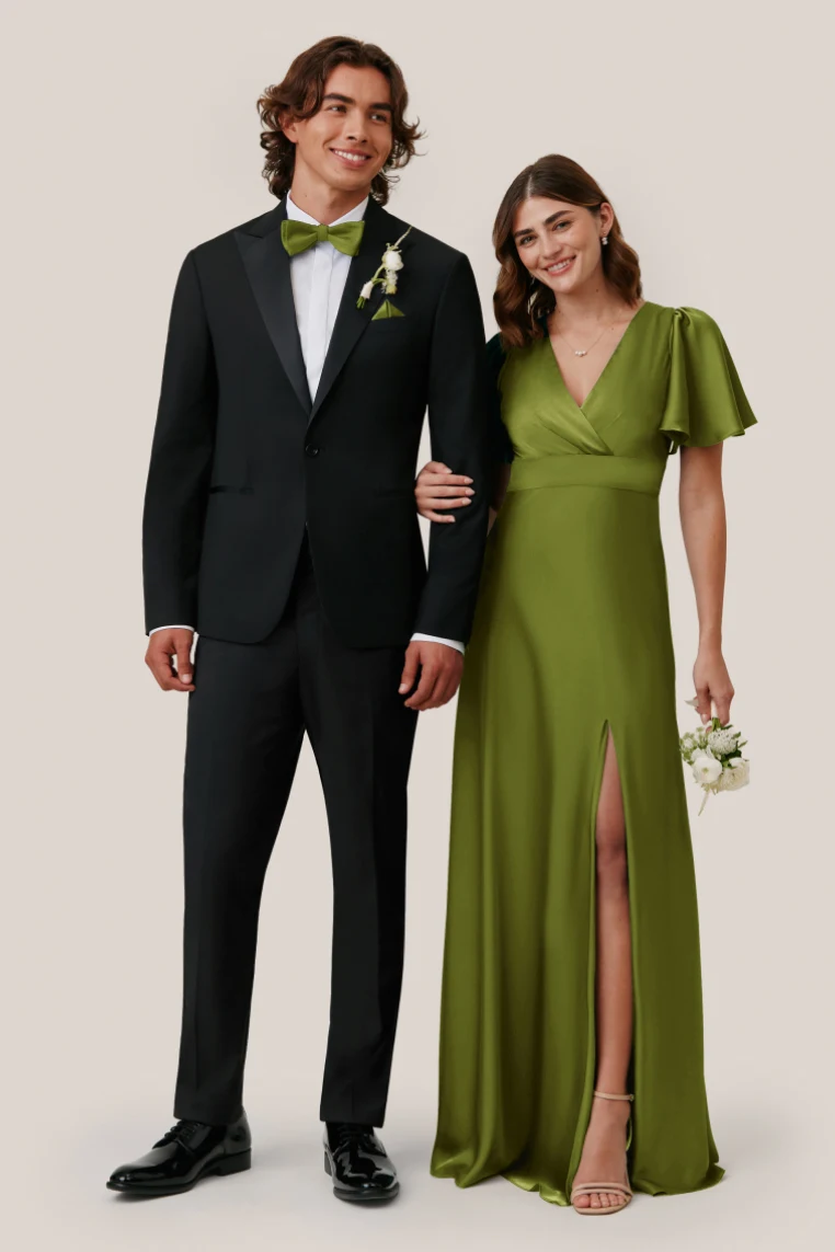 Cactus Marni Matte Satin Dress by Birdy Grey