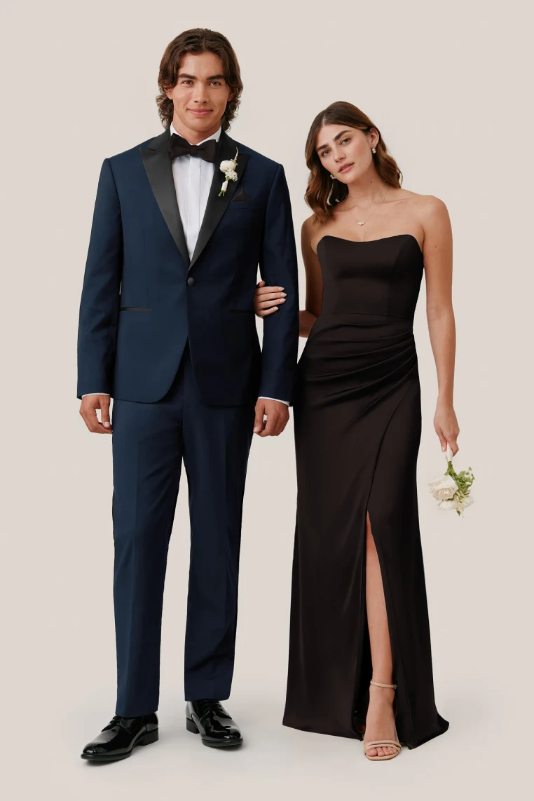 Black Anne Matte Satin Dress by Birdy Grey
