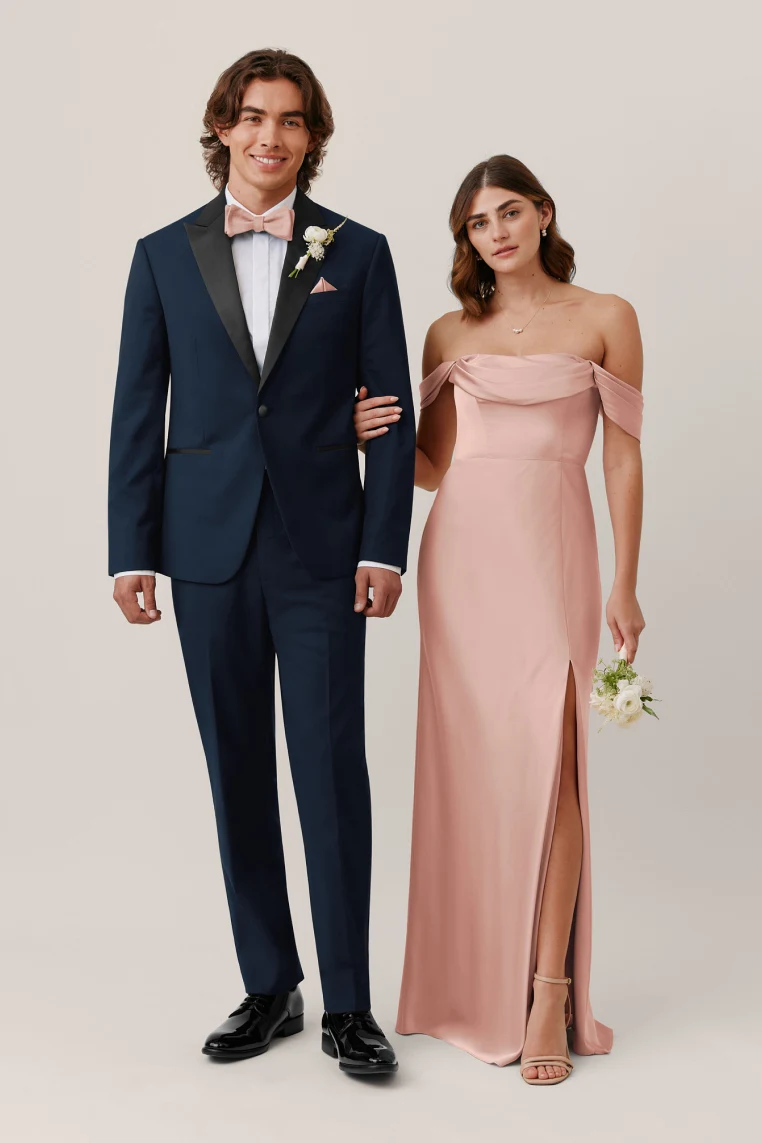 English Rose Mia Matte Satin Convertible Dress by Birdy Grey