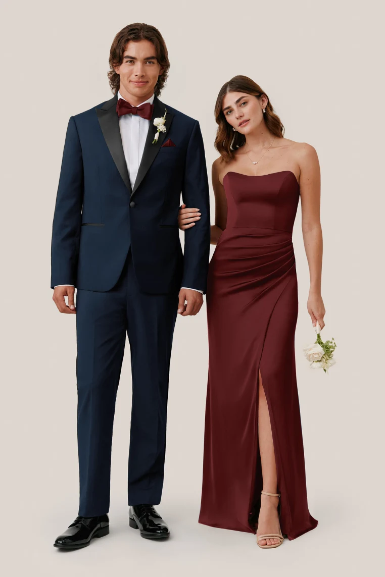 Anne Matte Satin Dress - Cabernet XXL / CABERNET / Rush Production