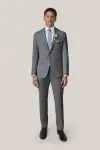 Man wearing the Birdy Grey tan suit in slim fit.