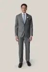 Man wearing the Birdy Grey tan suit in classic fit.